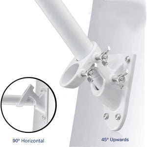 DIIG 6 FT Flag Pole Kit,Stainless Steel Heavy Duty Flagpole and White Flagpole Mounting Bracket Rustproof for Outdoor Garden Roof Walls Yard Truck Online | Professional India