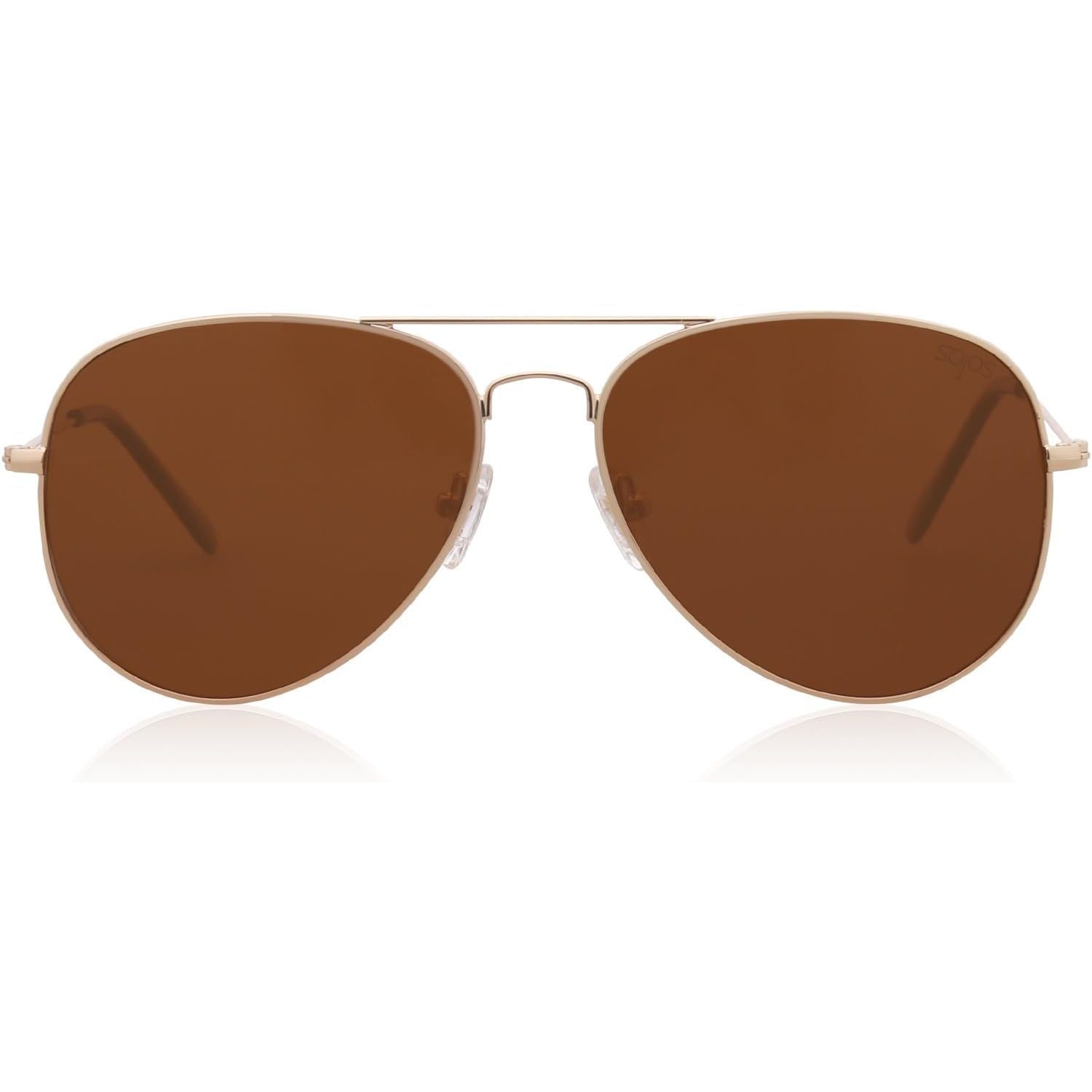 Buy now SOJOS Classic Aviator Polarized Sunglasses for Men Women Vintage Retro Style Brown 58 Millimeters at indiglob india