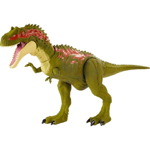 Buy now Mattel Jurassic World Massive Biters Dinosaur Action Figure, Albertosaurus Large Dino Toy with Tail-Activated Strike & Chomping Motion at indiglob india