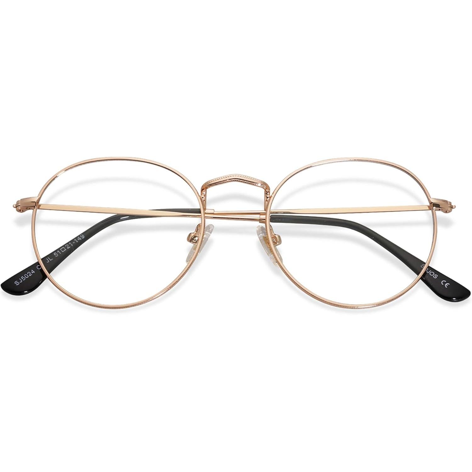 Buy now SOJOS Blue Light Blocking Computer Glasses Round Eyewear Anti Blue Light Lens Preppy Chic SJ5024B C3 Rose Gold Frame at indiglob india