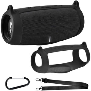 Buy now Silicone Case Cover for JBL Charge 5 Portable Bluetooth Speaker, Travel Gel Soft Skin,Waterproof Rubber Carrying Pouch with Strap (Black) at indiglob india