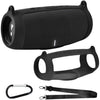 Silicone Case Cover for JBL Charge 5 Portable Bluetooth Speaker, Travel Gel Soft Skin,Waterproof Rubber Carrying Pouch with Strap (Black) - Black