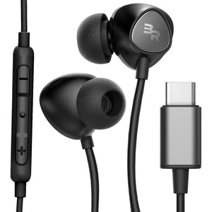Buy now Thore Type C Headphones, in-Ear Wired Earbuds with Microphone & Volume Control Mic Earphones for Samsung Galaxy S25 Ultra/S24/S23/S22/S21 Plus/FE, Pixel Black (USB-C Connection) at indiglob india