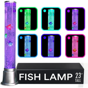 Buy now Fish Lamp Sensory Bubble Tube Bubble Lamps Aquarium Night Light 6 LED Color Changing Sensory Tubes Table Lamp Lava Bedroom Lamps Home Decor Desk Fake Fish Tank Birthday Gifts for Women Men 1.9FT at indiglob india