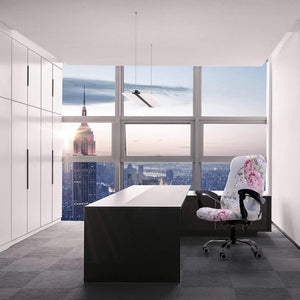 Buy now Deisy Dee Computer Office Chair Covers for Stretch Universal Rotating Chair Desk Chairs ONLY Chair Covers (Blue Flower 1, Medium) at indiglob india