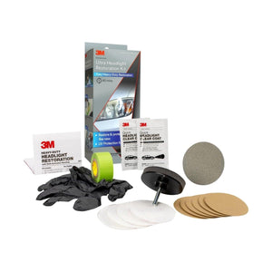 3M 3M Ultra Headlight Restoration Kit, Contains Masking Tape, Light Sanding Discs, Wax Protectant and More, Use on Plastic Lenses Headlights, Taillights and More, Easy Heavy-Duty Restoration (39195) Stock | Fast India Delivery