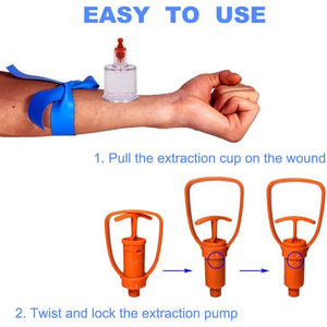 Buy now Snake Bite Kit, Bee Sting Kit, Emergency First Aid Supplies, Venom Extractor Suction Pump, Bite and Sting First Aid for Hiking, Backpacking and Camping. Includes Bonus CPR face Shield (Orange) at indiglob india