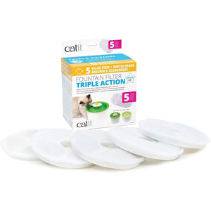 Buy now Catit Triple Action Replacement Original Water Fountain Filters, 5 Pack – Official Replacement Filters for Catit Cat Drinking Water Fountains at indiglob india