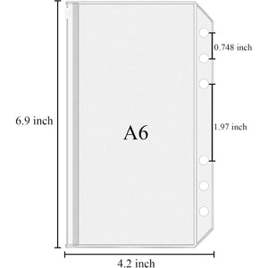 Buy now Antner 12pcs A6 Size Binder Pockets 6 Holes Budget Cash Envelopes for Budgeting, Clear Zipper Folders Loose Leaf Bags for A6 6-Ring Budget Binder, Waterproof PVC Document Pouch Filing Bags at indiglob india