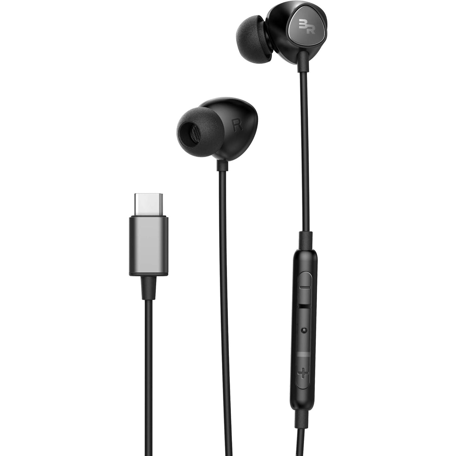 Buy now Thore Type C Headphones, in-Ear Wired Earbuds with Microphone & Volume Control Mic Earphones for Samsung Galaxy S25 Ultra/S24/S23/S22/S21 Plus/FE, Pixel Black (USB-C Connection) at indiglob india