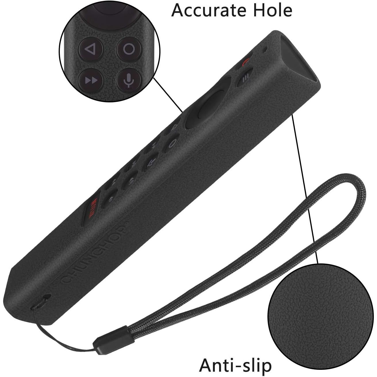 Buy now Protective Silicone Remote Cover for NVIDIA Shield TV Pro/4K HDR Remote Controller Washable Anti-Lost Shockproof Case with Loop-Black at indiglob india