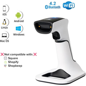 Buy now ScanAvenger Wireless Portable 1D&2D with Stand Bluetooth Barcode Scanner: 3-in-1 Handheld Scanner, Rechargeable Battery for Inventory - USB Bar Code/QR Reader (1D&2D with Next Gen Stand) at indiglob india