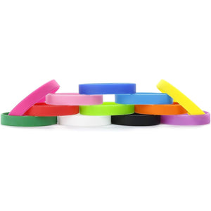 Buy now Silicone Wristbands Rubber Bracelets Charms Adult 12Pcs Mixed Colors Blank Sports Bands for Woman Men Assorted 12 Colors Customizable at indiglob india