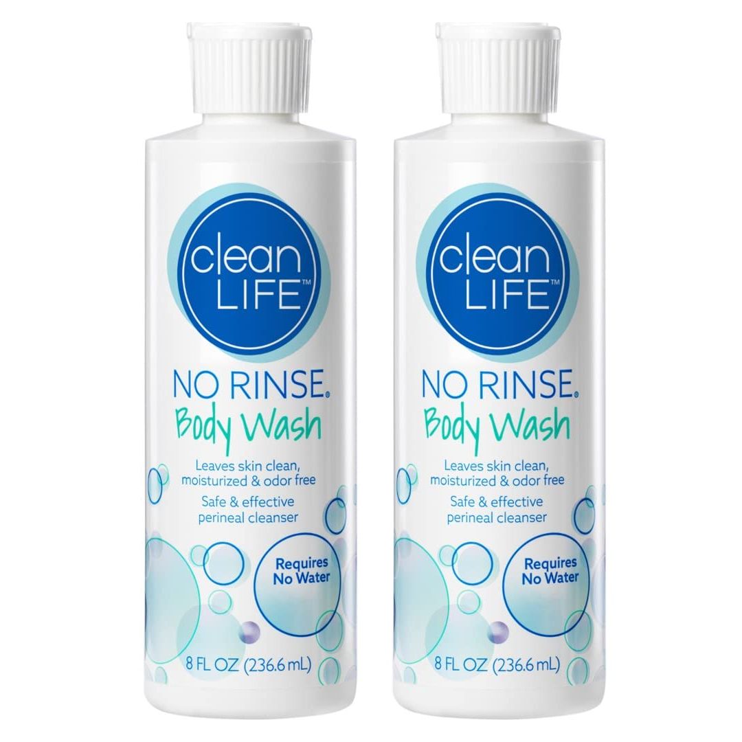 Buy now No-Rinse Body Wash, 8 fl oz - Leaves Skin Clean, Moisturized and Odor-Free, Rinse-Free Formula (Pack of 2) at indiglob india