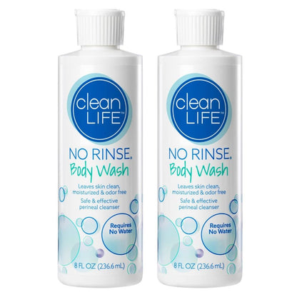 Buy now No-Rinse Body Wash, 8 fl oz - Leaves Skin Clean, Moisturized and Odor-Free, Rinse-Free Formula (Pack of 2) at indiglob india