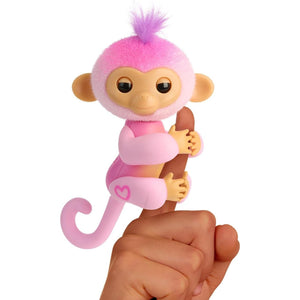Buy now Fingerlings 2023 New Interactive Baby Monkey Reacts to Touch – 70+ Sounds & Reactions – Harmony (Pink) at indiglob india