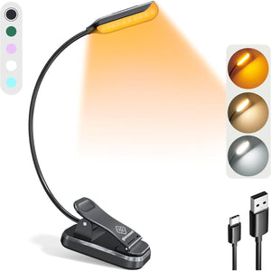 Buy now Glocusent Willow Book Light for Reading in Bed, 10LED Bright Reading Light, 3 Colors & 3 Brightness, Rechargeable Book Light Lasts for 80hr, Lightweight Clip on Book Light, Perfect for Book Lovers at indiglob india