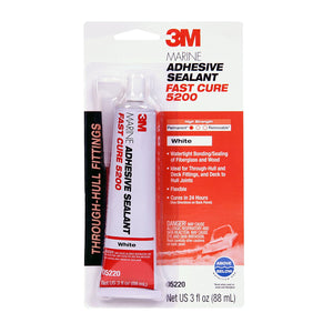 3M Marine Adhesive Sealant Fast Cure 5200 (05220) Permanent Bonding and Sealing for Boats and RVs Above and Below the Waterline Waterproof Repair, White, 3 fl oz Tube 3M | Authentic India Store