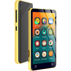 Buy now 80GB MP3 Player with Bluetooth and WiFi, MP4 MP3 Player with Spotify,Spotify Kids，4" Full Touch Screen with Pandora, Music Player with Audible，Android MP3 with Speaker (Gold_Black) at indiglob india