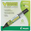 PILOT V Board Master BeGreen Refillable Dry-Erase Markers, Bullet Tip, Black Ink, 12 Count - Black