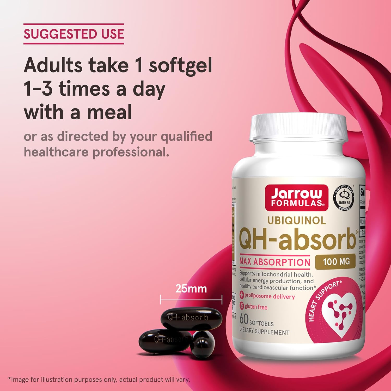 Buy now Jarrow Formulas QH-Absorb, 100 mg, Ubiquinol Dietary Supplement for Healthy Cardiovascular Function, 60 Softgels, 60 Day Supply at indiglob india