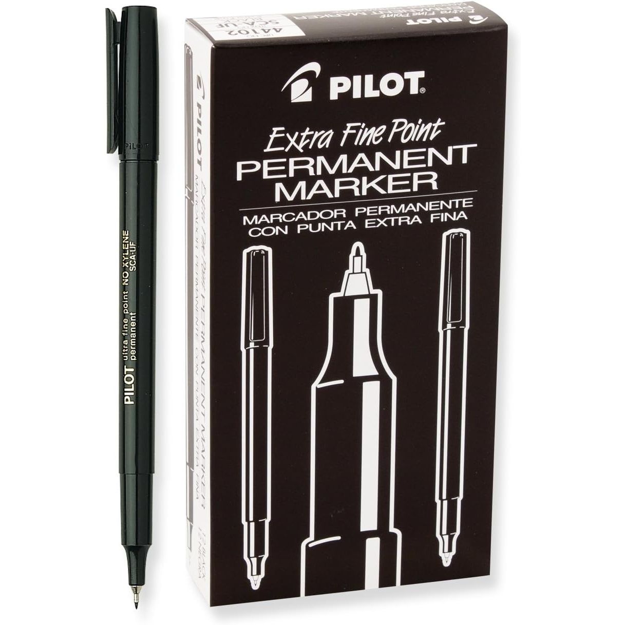 Buy now PILOT Extra Fine Point Permanent Markers, Black Ink, 12-Pack (44102) Black at indiglob india