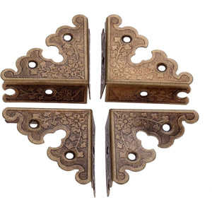 Buy now dophee 4Pcs Decorative Corner Protectors, Retro Style Edge Safety Guards Covers for Picture Frame Album Jewelry Box Gift Box Wooden Case Chest Tables Cabinet Furniture, 1.34"x1.34"-Antique Bronze at indiglob india