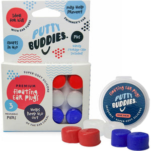Buy now Earvolution Floating Putty Buddies Ear Plugs for Swimming - Invented by an Ear Physician - Moldable, Premium, Silicone - Floats on Water - Waterproof - Made in The USA - 3 Pack - Red/White/Blue at indiglob india