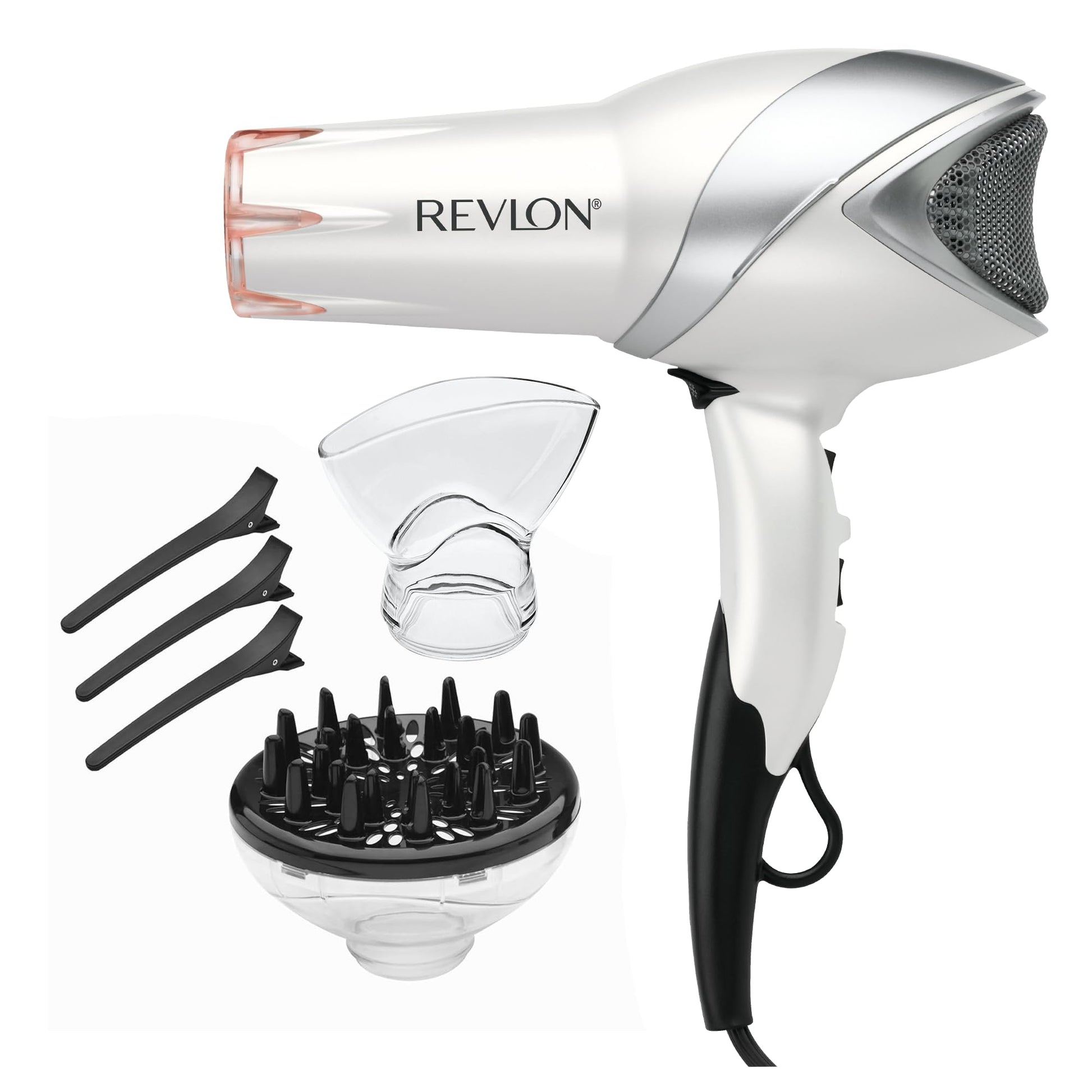 Buy now REVLON Infrared Hair Dryer with Diffuser & Concentrator - Ionic Ceramic Blow Dryer for Frizz Control, Shine, Soft Hair & Moisture Protection - 1875W Professional Salon-Quality (White) at indiglob india