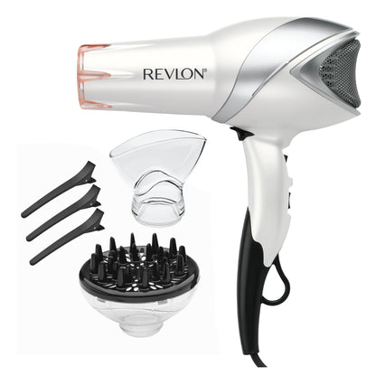 Buy now REVLON Infrared Hair Dryer with Diffuser & Concentrator - Ionic Ceramic Blow Dryer for Frizz Control, Shine, Soft Hair & Moisture Protection - 1875W Professional Salon-Quality (White) at indiglob india