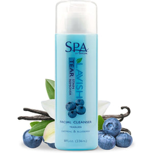 Buy now TropiClean SPA Tear Stain Remover for Dogs | Blueberry Facial Shampoo | Odor Eliminator | Tearless | Whitening and Brightening | Made in USA | 8oz. at indiglob india