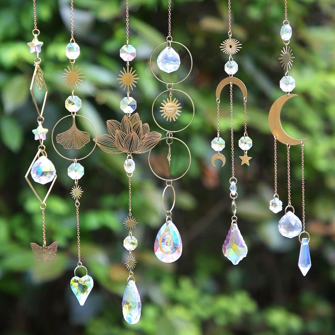 Buy now 6Pieces Colorful Crystals Suncatcher Hanging for Window Crystal Ball Prism Rainbow Maker Pendants for Garden Christmas Tree Wedding Party Patio Backyard Car Home Indoor Outdoor Decoration at indiglob india