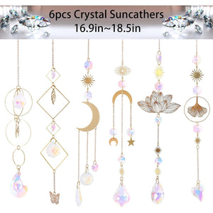 Buy now 6Pieces Colorful Crystals Suncatcher Hanging for Window Crystal Ball Prism Rainbow Maker Pendants for Garden Christmas Tree Wedding Party Patio Backyard Car Home Indoor Outdoor Decoration at indiglob india