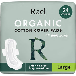 Buy now Rael Pads for Women, Organic Cotton Cover - Period Pads with Wings, Feminine Care, Sanitary Napkins, Heavy Absorbency, Unscented (Large, 24 Count) at indiglob india