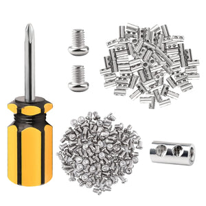 Fshihine 100PCS Wire Rope Clips Clamp Adjustable Wire Rope Grips for 1-2 mm Diameter Wire Rope and Cable Wire Rope Lock with End Screw Stopper and Screwdriver I Shaped Wire Rope Clamp Official | Shop India Store