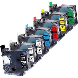 Buy now 7-Pack Replace DYMO D1 Label Tape 45010 45013 45016 45017 45018 45019 45021 D1 Refills Compatible DYMO LabelManager 160 280 420P PnP 220P 360D 450 210D, 1/2” W x 23’ L, 12mm x 7m at indiglob india