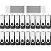 AreTop USB 2.0 Flash Drive, Pack of 20 2GB Thumb Drives Bulk, Metal Memory Sticks, Portable Keychain Jump Drive Multipack for Date Storage (2G,black-20pack) - 20PCS-Black