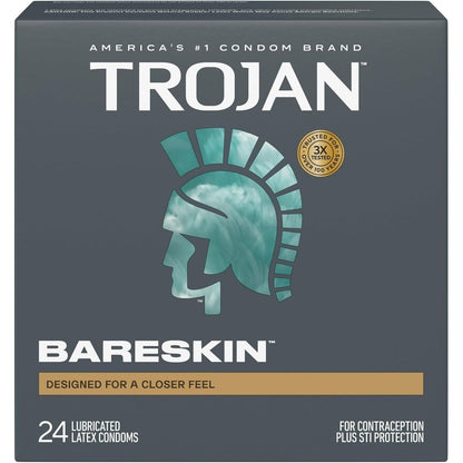 Buy now Trojan Bareskin Thin Premium Lubricated Condoms - 24 Count at indiglob india