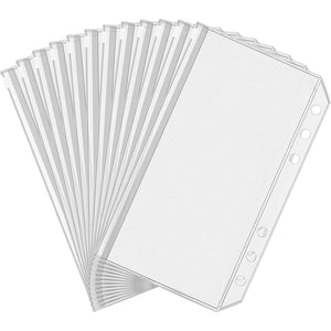 Buy now Antner 12pcs A6 Size Binder Pockets 6 Holes Budget Cash Envelopes for Budgeting, Clear Zipper Folders Loose Leaf Bags for A6 6-Ring Budget Binder, Waterproof PVC Document Pouch Filing Bags at indiglob india