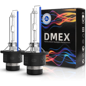 DMEX D4S HID Headlight Bulbs Xenon 35W Replacement 66440 42402 42402WX - Pack of 2, 8000K White Blue (Not fit Halogen Headlamp)