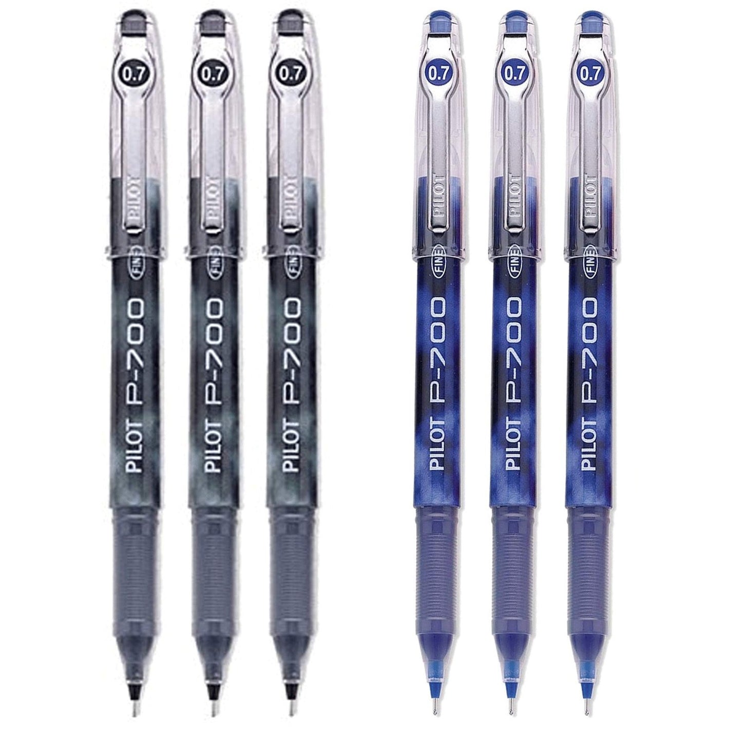 Buy now PILOT P-700 Rollerball Stick Gel Pen, 3 Black Pens & 3 Blue Pens (6 PACK) at indiglob india