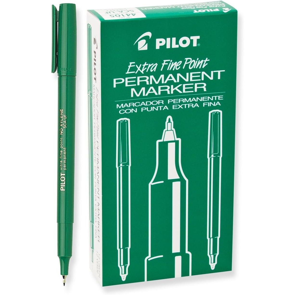 Buy now PILOT Extra Fine Point Permanent Markers, Black Ink, 12-Pack (44102) Green at indiglob india