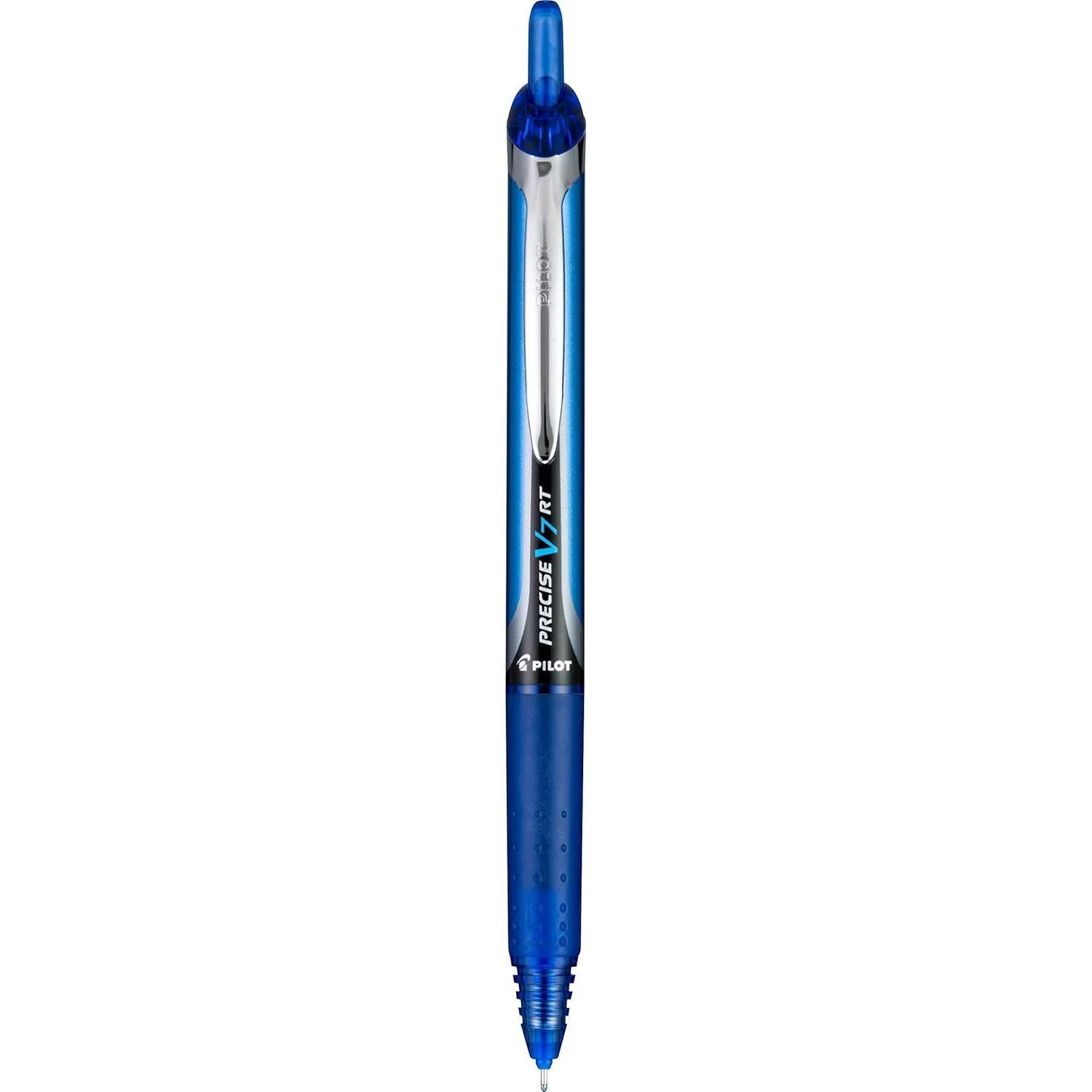 Buy now Pilot Precise V7 RT Refillable & Retractable Liquid Ink Rollerball Pens, Blue Ink Pens, Fine Point (0.7 mm), 8-Pack - Ideal for School, Journaling, and Office Writing at indiglob india