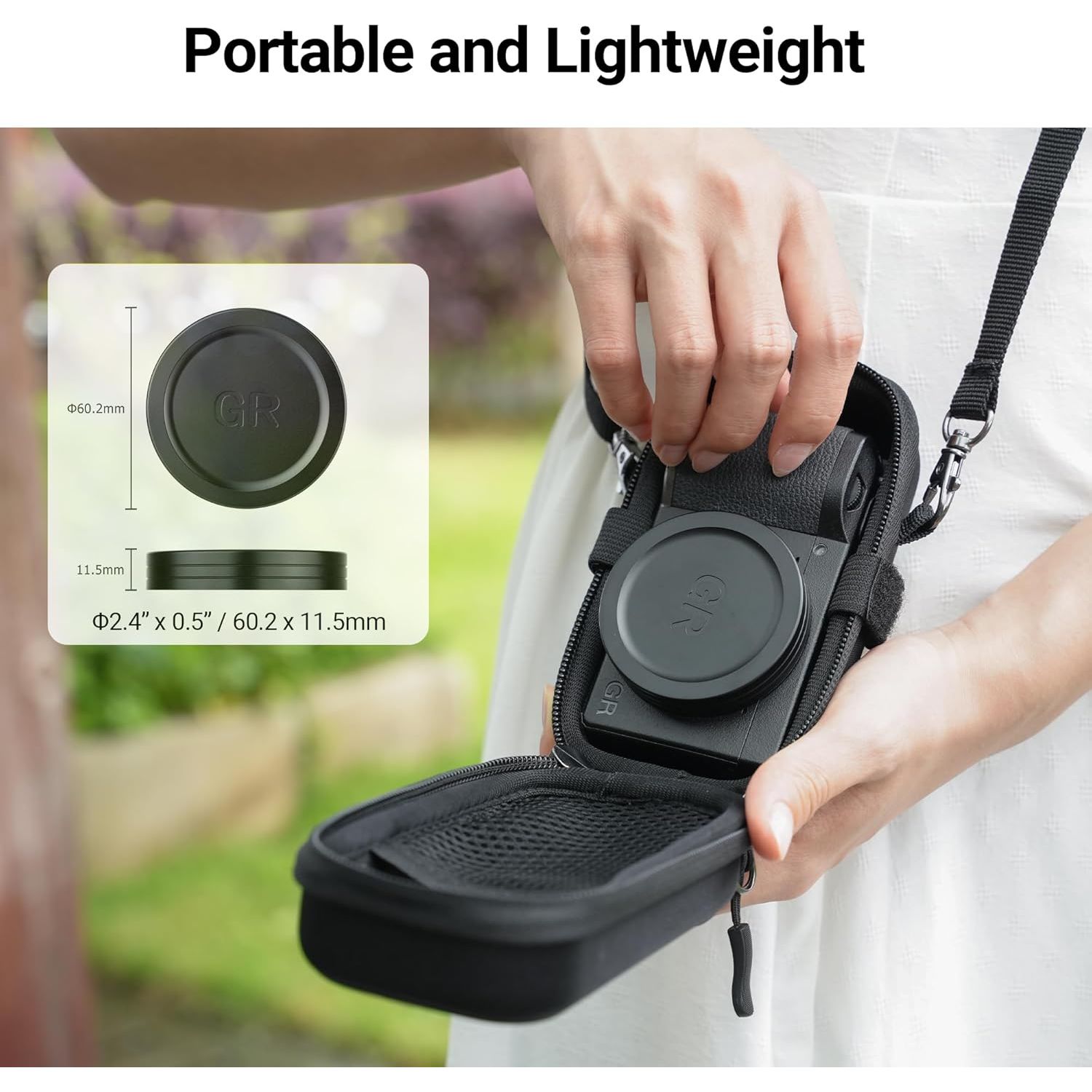 Buy now JJC Aluminum Lens Cap Cover Protector for Ricoh GR IIIx GR IIIx HDF GR3x HDF GR III GR III HDF GR3 HDF GR II GR2 with Soft EVA Interior -Black at indiglob india