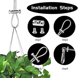 100PCS Wire Rope Clips Clamp Adjustable Wire Rope Grips for 1-2 mm Diameter Wire Rope and Cable Wire Rope Lock with End Screw Stopper and Screwdriver I Shaped Wire Rope Clamp Fshihine Original | Buy Online India