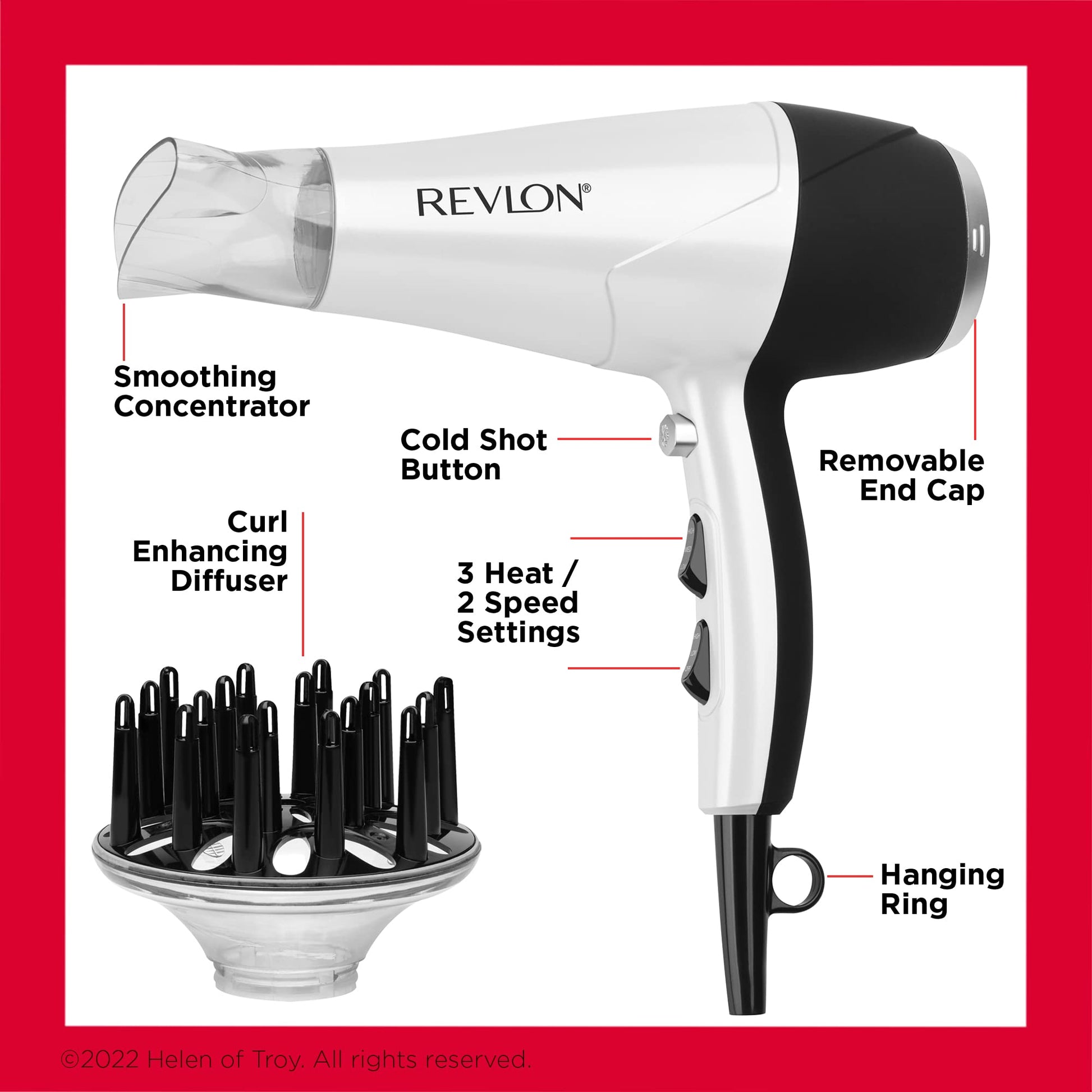 Buy now REVLON Volume Booster, Hair Dryer with Curl Enhancing Diffuser | Increase Volume, Decrease Frizz and Damage, Fast Drying, 1875 Watts (White) at indiglob india