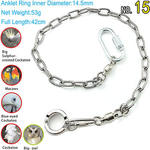 Buy now Pet Bird Leash Parrot Foot Chain Stainless Steel 304 Anklet Ring (Model 15, 14.5mm) at indiglob india