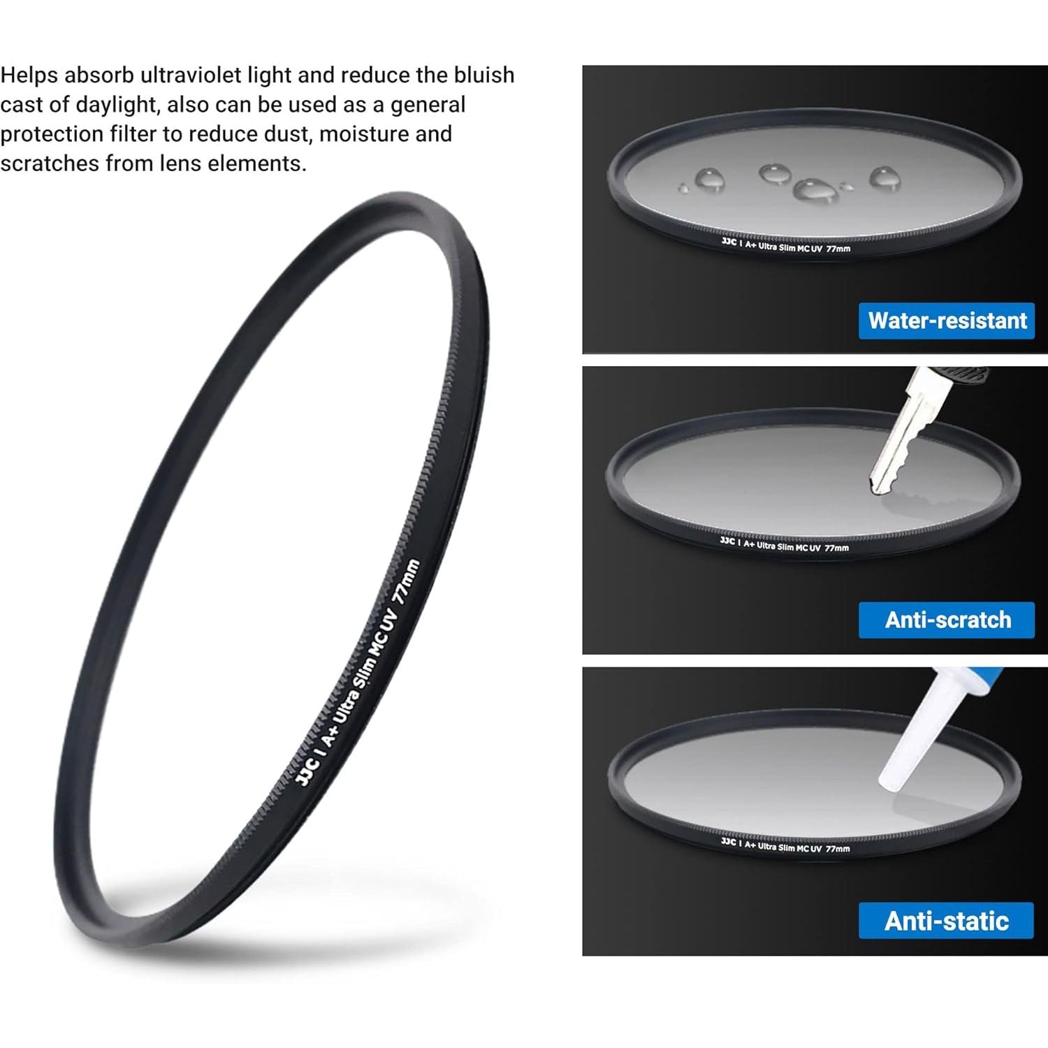 Buy now JJC Multi-Coated 55mm UV Filter for Nikon D3500 D3400 D5600 D7500 with DX AF-P 18-55mm Kit Lens for Sony A7IV A7III A7II A7 with FE 28-70mm Kit Lens and Other Lenses with 55mm Filter Thread at indiglob india