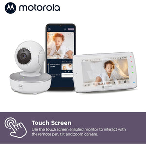 Buy now Motorola Baby Monitor VM36XL, Portable WiFi Video Baby Monitor with HD Camera and Touchscreen Display, Connects to Smart Phone App, 1000ft Range, 2-Way Audio at indiglob india
