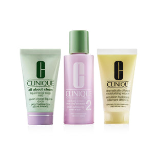 Clinique Clinique 3-Step Refresher Course Skincare Gift Set | Face Soap, Clarifying Lotion + Dramatically Different Lotion | Includes 3 Travel Sizes | 2 Formulas For Dry or Oily Combination Skin Types Online Shop | Genuine India